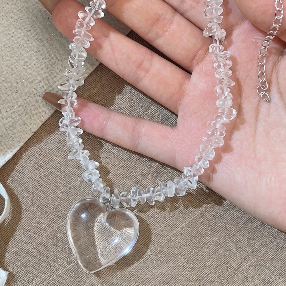 TEMU Collar irregular de 1 pieza con transparente de cuentas, y de estilo minimalista, diseño de , joyería en tonos fríos para mujer