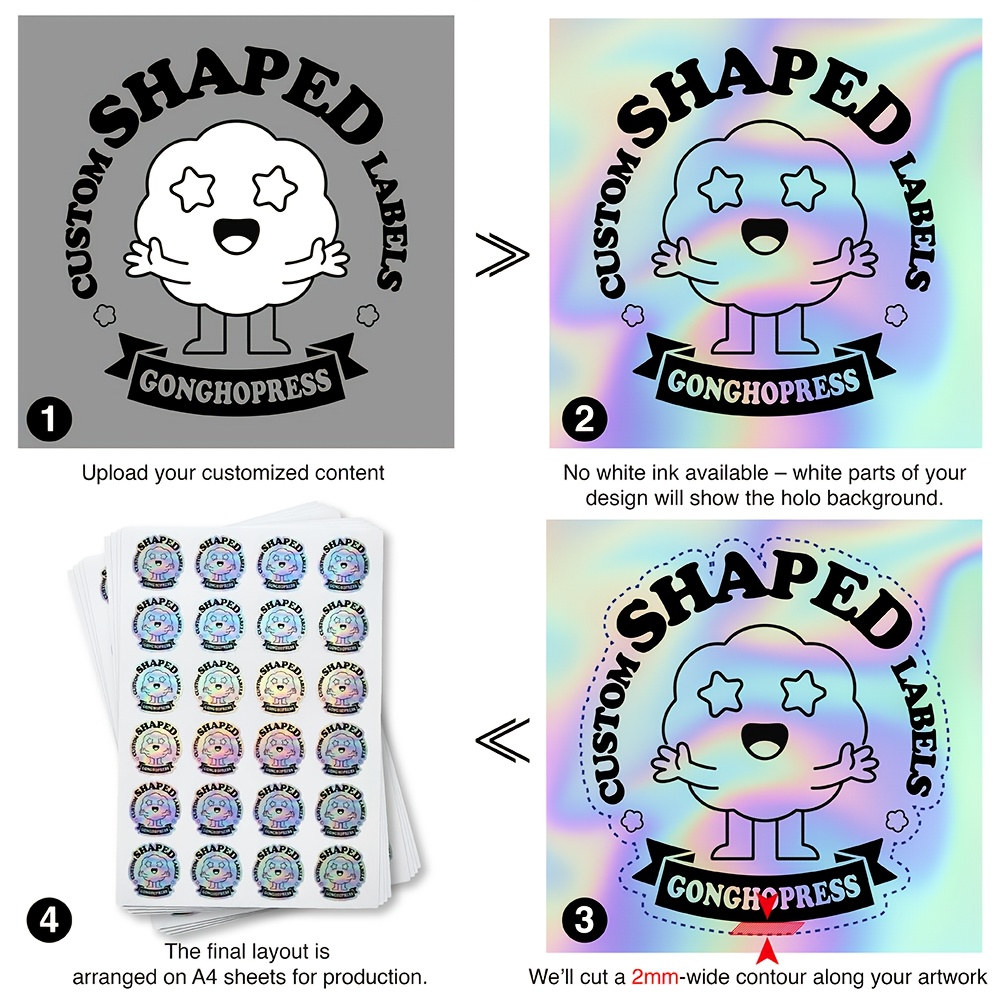 Personalized Custom Irregular Holographic Rainbow Stickers