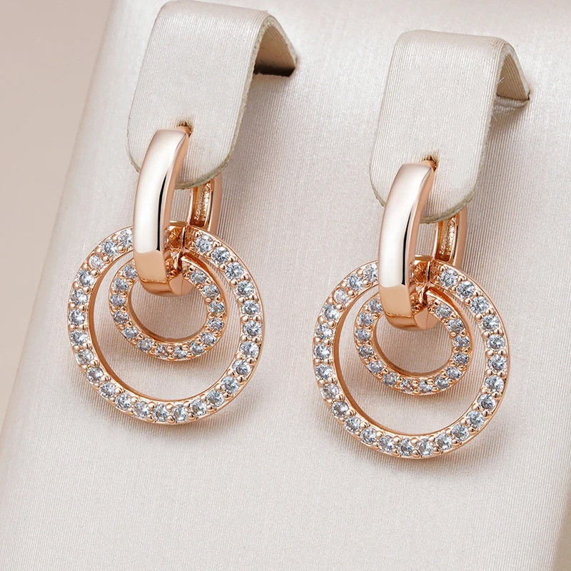 TEMU Angol Pair Of Exquisite Elegant Women's Ear Hoops Double Hoop Fashionable Individual Trend Holiday Gift Elegant Daily Outing Match With White