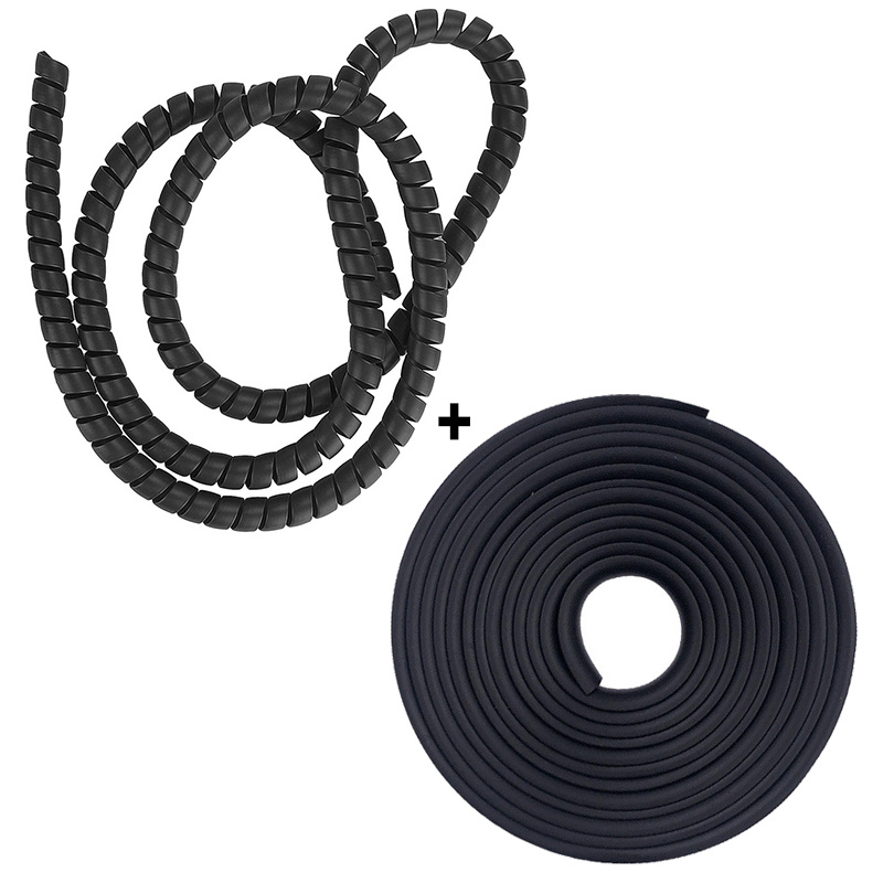 Image of 2pcs Scooter Brake Tube & Anti-collision Bumper Strip Set For Xiaomi M365 Pro 1s Mi3, Es1 Es2 Es3 Es4 E22 Max, Gotrax Gxl V2 Xr Scooter, Universal Motor Cable Protector Wire Harness Protection