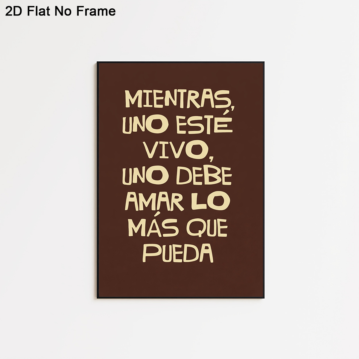 TEMU Póster de sin minimalista moderno 2D , 1 pieza - "Mientras uno vivo, uno debe lo más " , de pared, marrón adecuado para dormitorio, , decoración