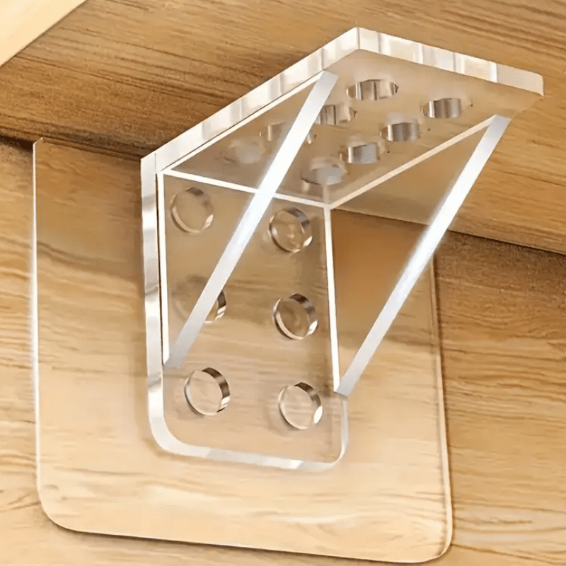 E-shop 12 Stück Robuste Transparente Regalwinkel - Unsichtbare Wandmontierte Lagerregalstützen, für Home Office, Regale