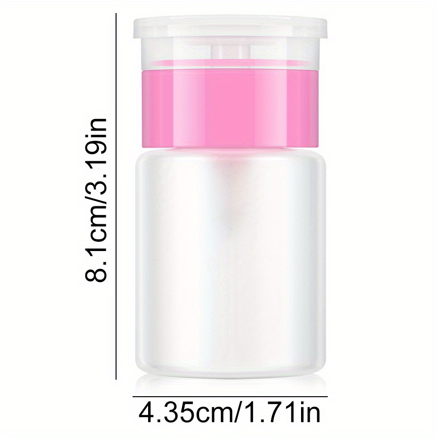 TEMU 60ml Empty Press Nail Art Bottle Pump Dispenser Plastic Polish Portable Makeup Remover Cleaner Acetone Bottle Manicure Tool