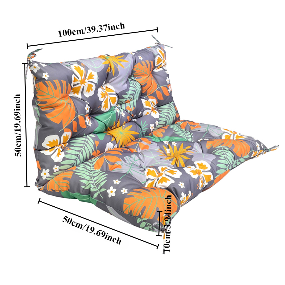 Image of Topchances Garden Outdoor Swing Cushion With 8 Anti-slip Straps, Durable Ultra-plush Thickened Sanded Mattress, Patio Hanging Chair Cushion For Garden, Terrace Swing Chair And Sofa