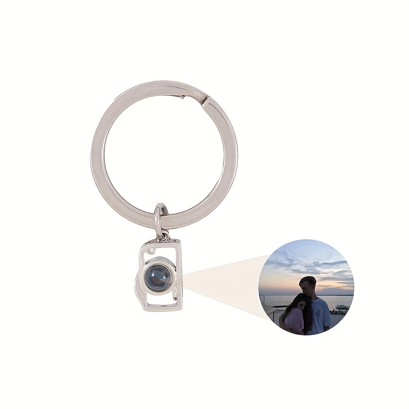 TEMU Custom Personalized Photo Projection Camera Keychain - Couple Camera Key Ring, Perfect Anniversary, Birthday, Holiday Or Christmas Gift For