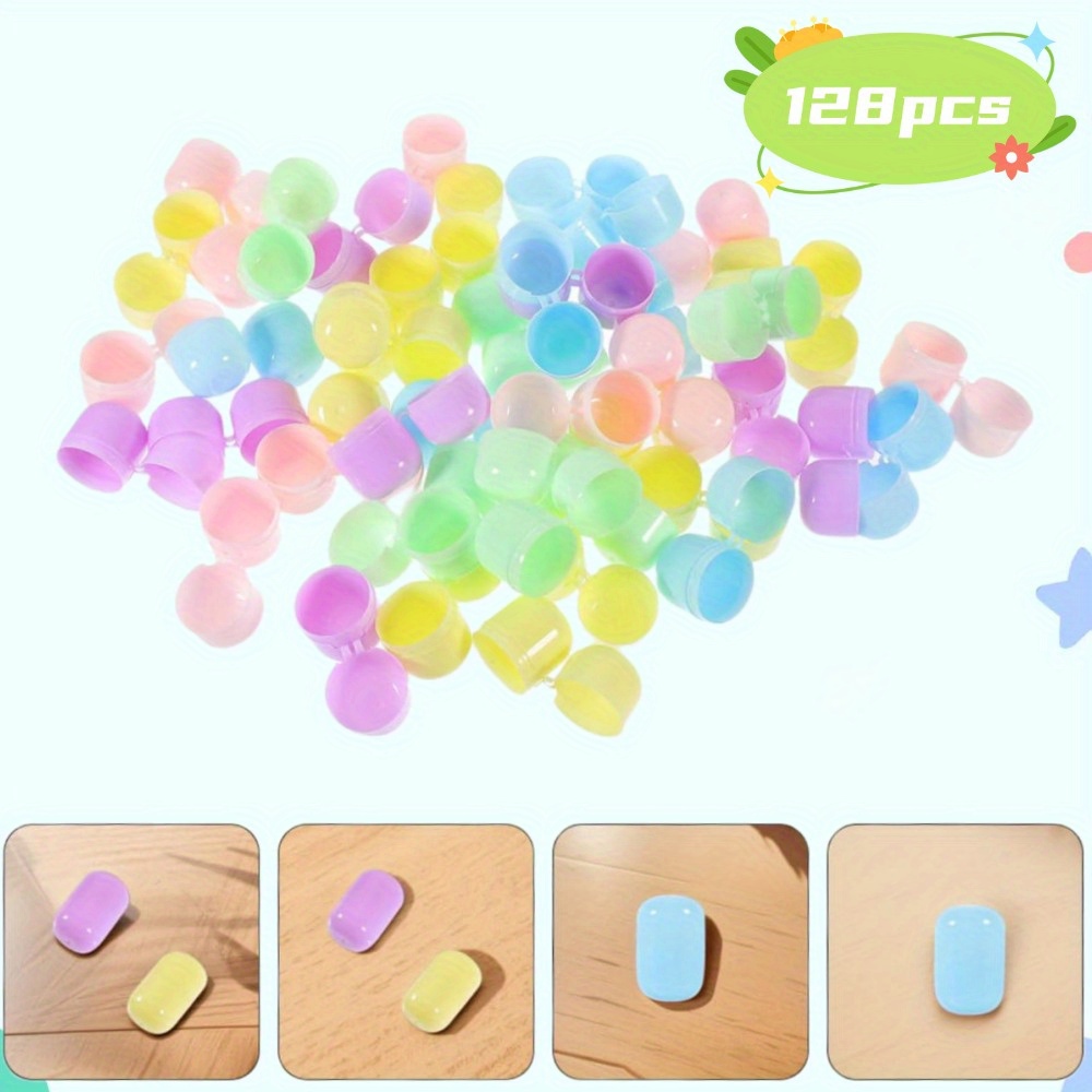 128pcs Colorful Twisting Ball   - Fillable Empty Balls for Party Favors, Candy Storage & Display, Durable Plastic Round Capsules in Assorted Colors (Pink, Blue, Green, Yellow, Purple), Vending Machine Accessories,   Design,  , Vending Machine, Candy Machine, Gacha Machine, Capsule Machine, Vending Machine For Business,   Machine, Drink Machine, Capsule Empty