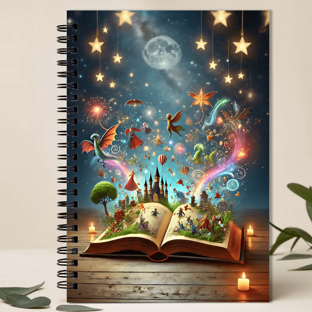 TEMU 1 Cuaderno de encantador con diseño de libro mágico que se - Diario de tamaño A5 con diseño de , papel de rayas universitarias, adecuado para