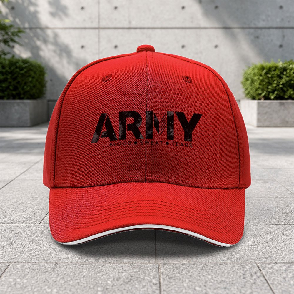 TEMU 1 Casquette de baseball ajustable avec imprimé ARMY - Technologie d'impression tendance - Convient aux passionnés de sports de et de camping -