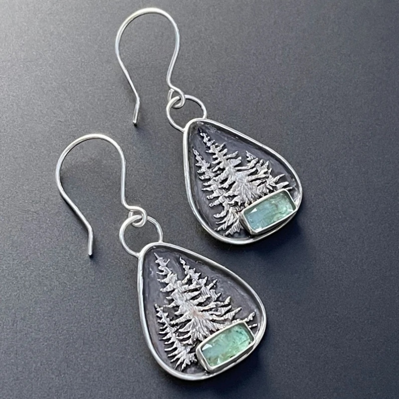 Vintage Bohemian Style Forest Pattern Earrings