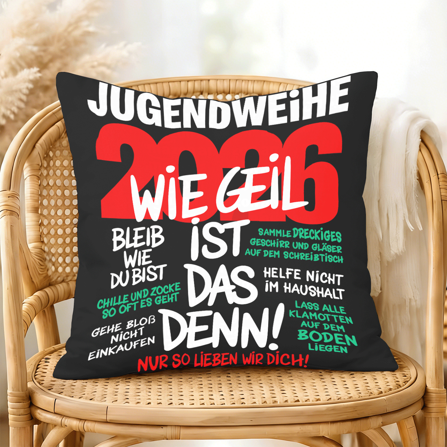 E-shop Jugendweihe 2026 Wie toll ist das? Lustiger Spruch Deko Kissenbezug 1 Stück 45X45Cm Doppelseitiger Druck Kissenbezug für und Weihnachtsgeschenke