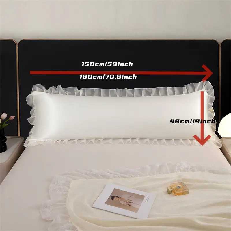 1pc ice fiber pillowcase quilted satin fabric with floral pattern machine washable soft breathable for couples bedding home decor Product details 0