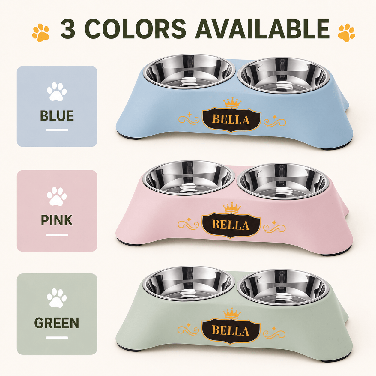 Personalized 2-In-1 Drinking and Feeding High-Leg Pet Bowl