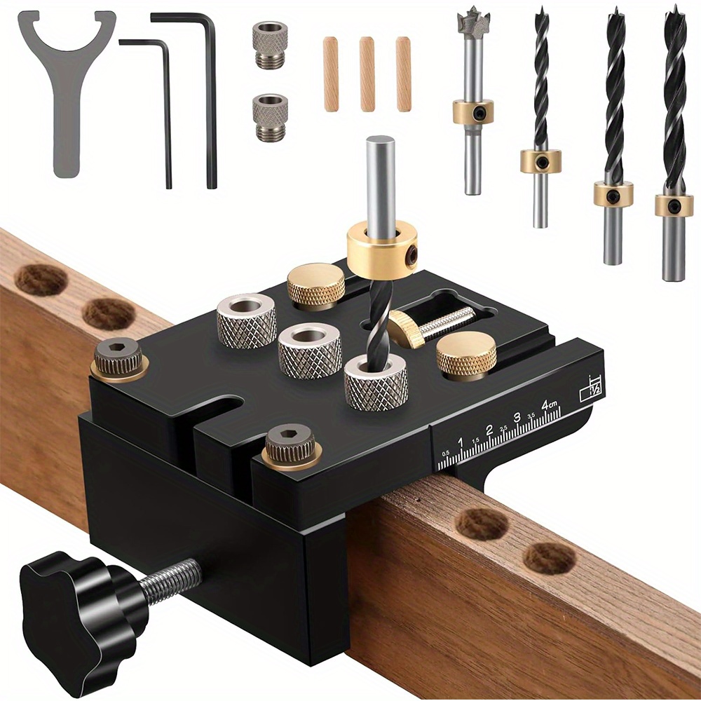 1 Set Of Woodworking Locator, Drilling Tool, Drilling Template With Clamp, Tool Equipment For Drill Locator For Woodworking