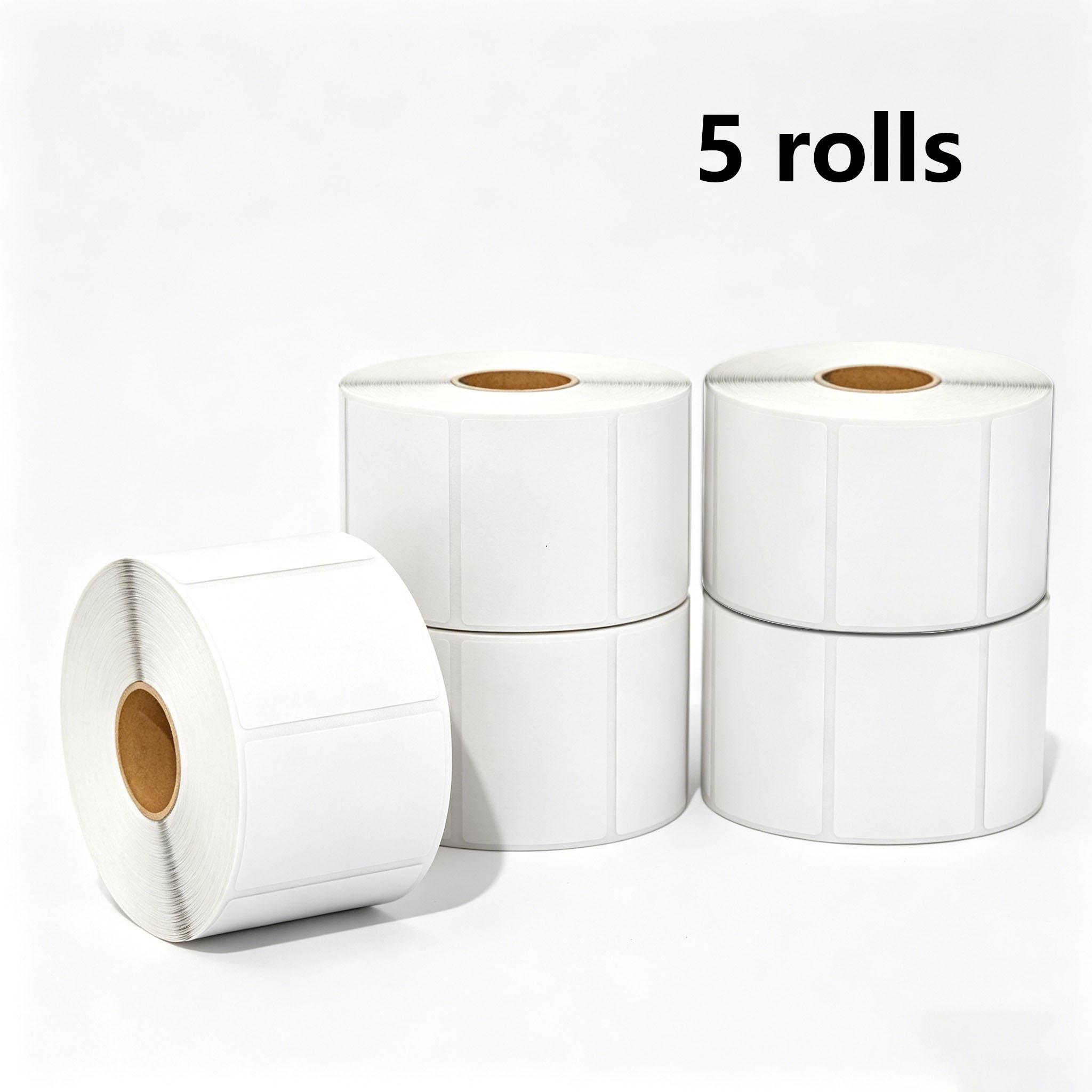 TEMU 1150 Étiquettes thermocollantes blanches 50*30 mm/5 Rouleaux, Papier d'étiquettes autocollantes pour codes-barres, Convient aux imprimantes