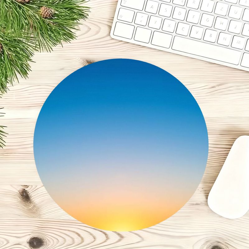 Tappetino per Mouse Rotondo in Pelle Sintetica | Tappetino da Scrivania per Gaming | Tappetino per Mouse da Gaming | Tappetino da Scrivania per Ufficio | Portatile e Facile da Pulire | Ideale per Feste Natalizie e Regali di Compleanno | Design Cielo Sfumato