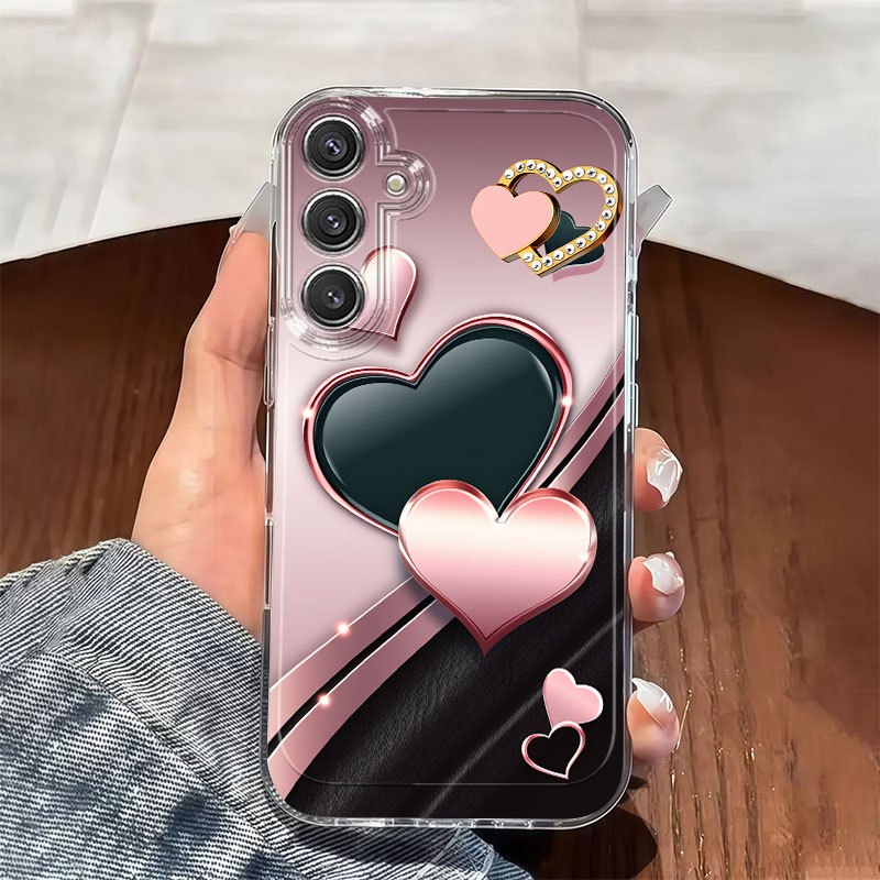 TEMU Phone Case: Heart-shaped Decorative Print Pattern Phone Case, Suitable For Galaxy A02 A03s A04 A05s A06 A13 A14 A15 A16 5g A21s A22 A23 A24 A25