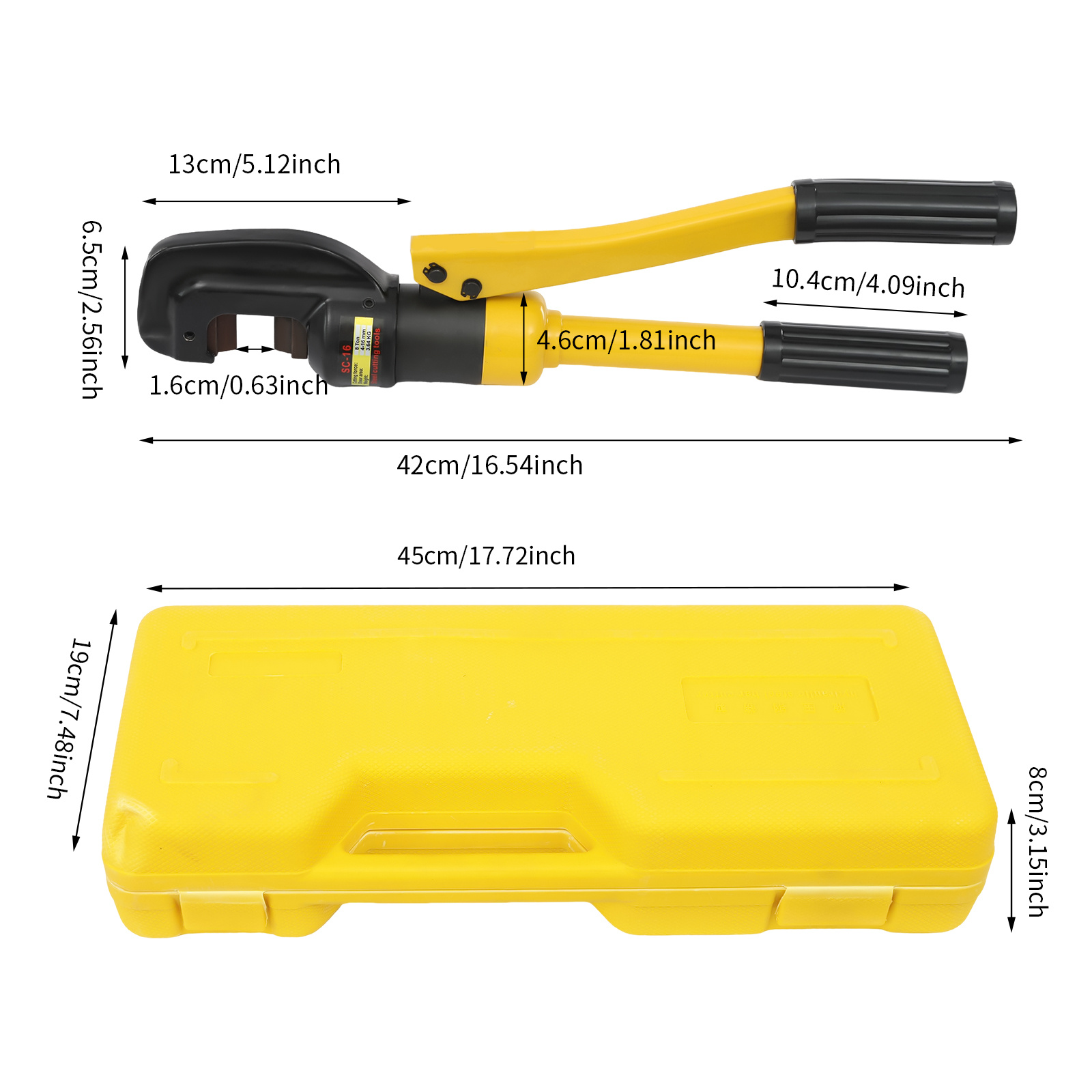 Quiltern Hydraulic Cutter - Professional 16mm Cutting Tool, Cuts , Round & Threaded Up To 22mm, Heavy Duty For Construction, Metalwork, Site Jobs Diy Projects
