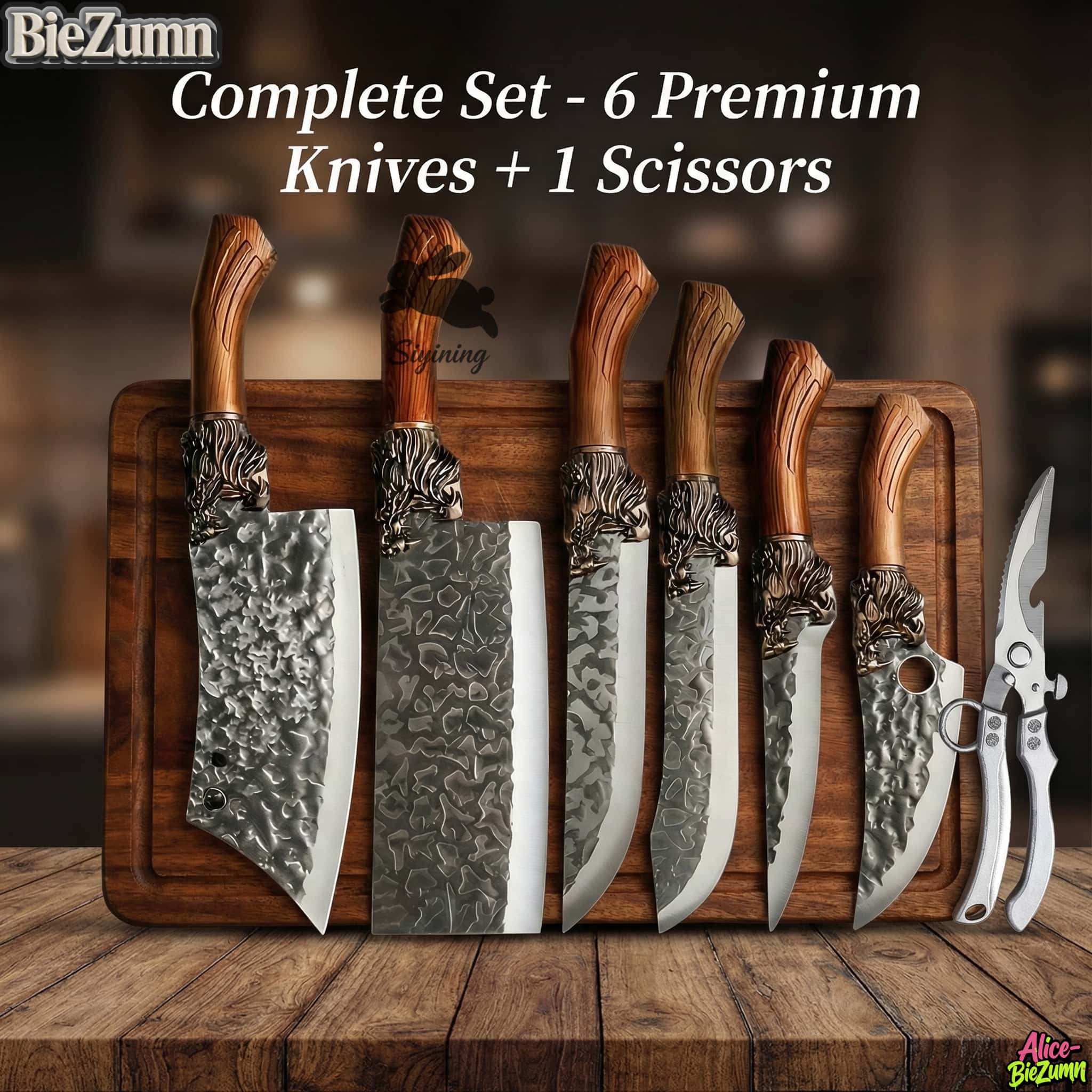 7 3pcs stainless steel kitchen knife set professionally   kitchen knives including a bone knife slicing knife carving knife peeler butcher knife kitchen scissors   bone knife suitable for meat and fish fruits