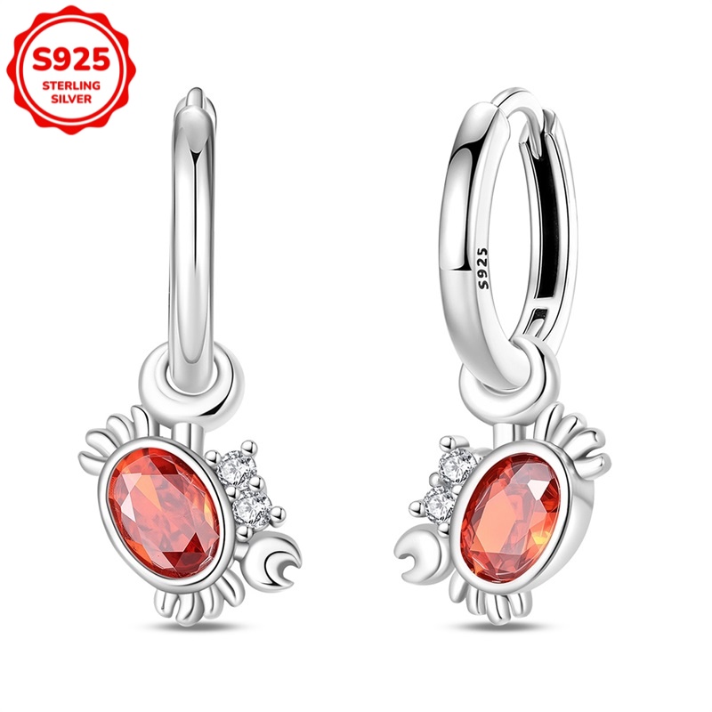 Small Crab Earrings Made Of 925 Sterling Silver, Hypoallergenic And , A Perfect Elegant Gift For Her