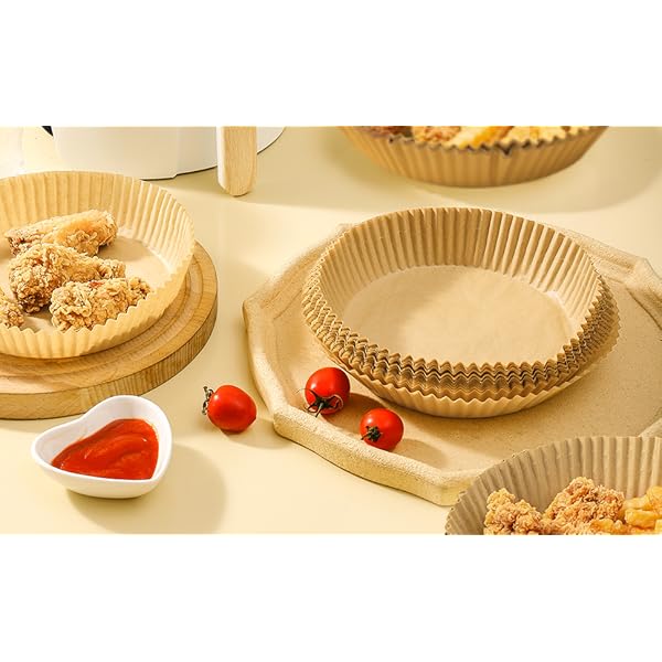   air fryer paper liners disposable, 200pcs 8inch airfryer oven insert parchment paper sheets round, non stick food grade baking liner for 5qt/6qt/7qt/8  fryer basket, air fryer liners non stick, special paper for airfryer, air fryer  , kitchen baking tools,  , disposable sheets, nonstick surface,   material, heatresistant paper, cooking liners, busy families, meal preppers Product details 9