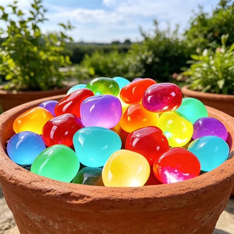 40  in the dark pebbles suitable for aquarium resin crystal stones with glow multicolor luminous rocks for vase fillers terrariums wedding gifts night light decor indoor outdoor garden patio decoration 0