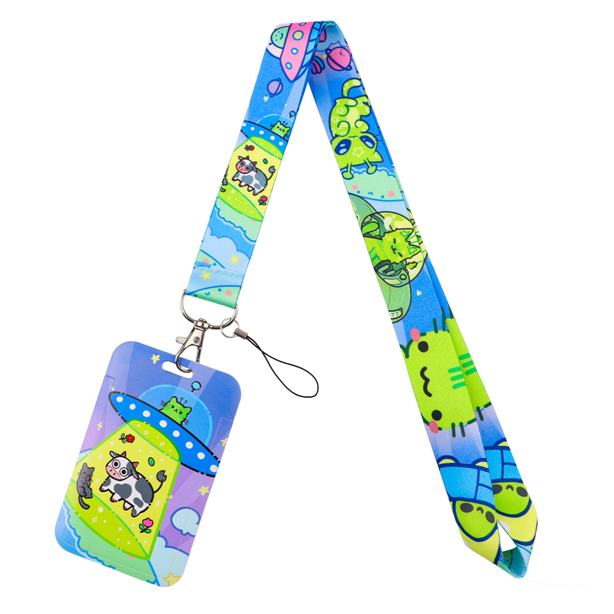 TEMU 2d 1pc Cat Lanyard For Keys Cover Badge Holder Keychain For Keyring Additions Jewelry Friendship Gifts