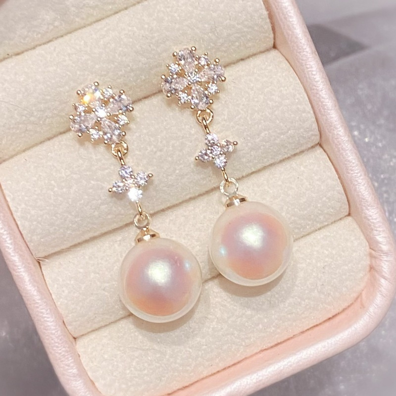 TEMU 1 Pair Of Pink Shining Earrings, Suitable For Party Banquets