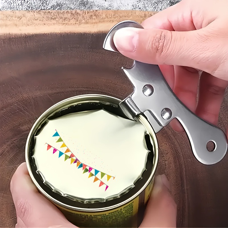 1  in 1 multi function can opener stainless steel manual can opener with ergonomic non slip handle kitchen tool easy to open can lids durable labor saving comfortable to hold suitable for daily cooking picnics camping as a mothers day