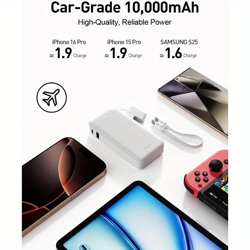 portable, ultra small 10, 000mah 30w pd power bank, usb c   fast charging battery pack with stand, travel essential phone powerbank 1615 pro, s25s24 series, portable charger,   charging, lightweight power bank, sleek power bank, reliable charging,   charging, usbc power bank, multidevice charger, mobile  , tech travelers, with led display,   in multiple colors, perfect as gifts for  , portable charger power bank, power bank fast charge Product details 3