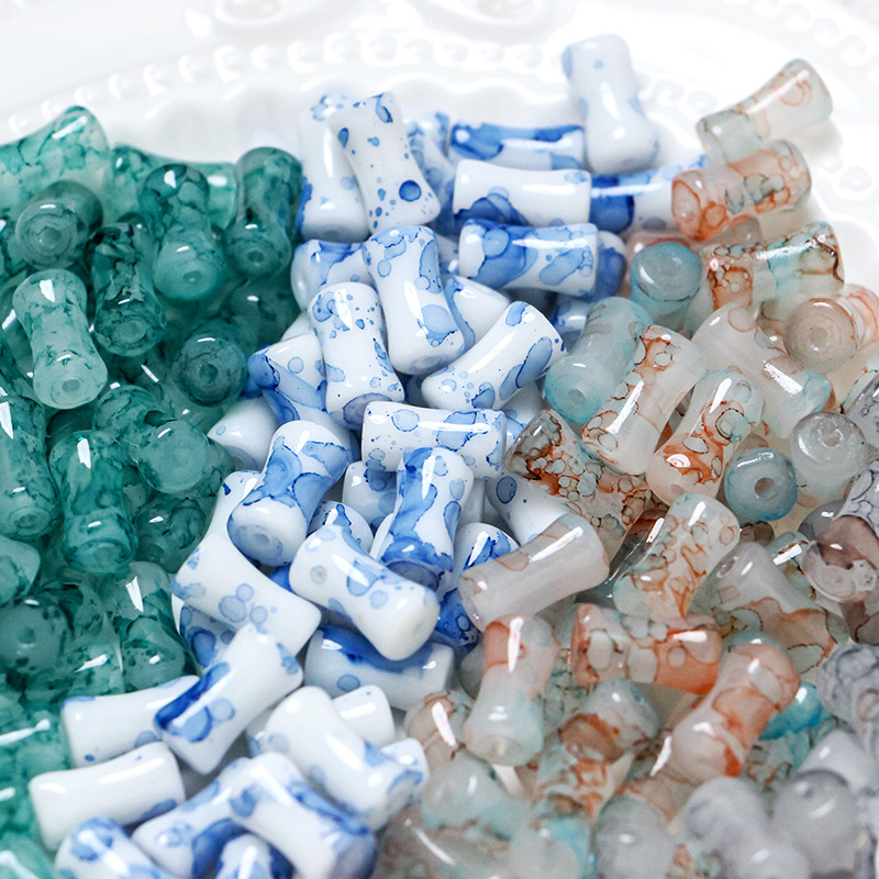 20pcs Random Colour Chinese Ancient Style Bamboo Beads