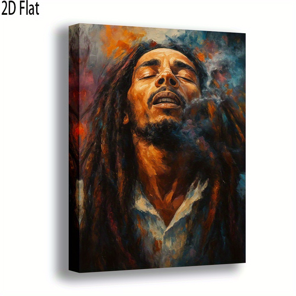 2D Flat, 1pc, Vibrant Abstract Portrait Artwork Wooden Frame Canvas Wall Art Modern Vintage Design, High Quality Printed Poster, Elegant Home Office Decor, 2D Flat - Image 6