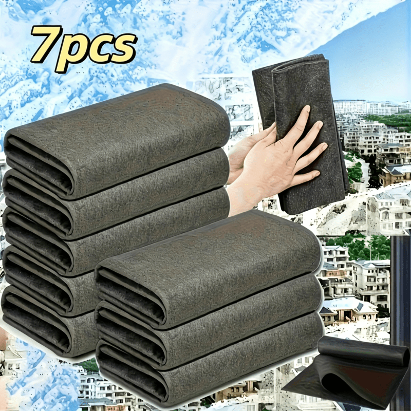 7-pack Thickened Microfiber Cleaning Cloths, No Residue, No , Absorbent And Quick-drying, Suitable For Windows/mirrors/cars/kitchens/bathrooms/floors, Multi-surface Wiping For Household Use