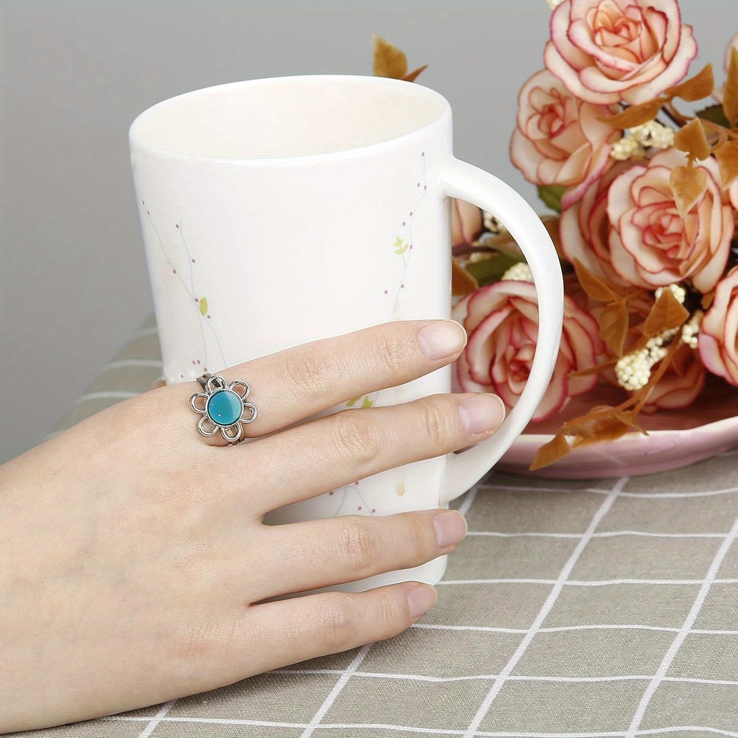 set 3 adjustable mood rings women change color - Temu Oman