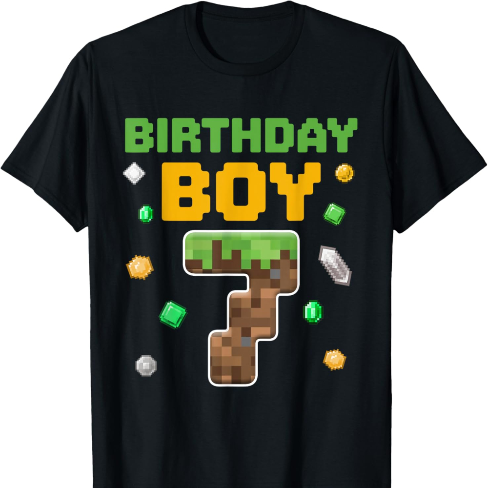 

Birthday Boy Shirt 7th Birthday 7 Year Old Birthday Boy T-shirt For Boys Soft Fabric, Breathable, Comfortable Short Sleeve Summer Toddler Boys Shirts Kids