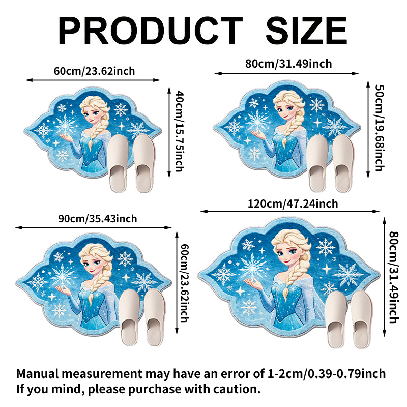 TEMU 2d Flat, 634-j, Casting Magic With Snowflakes In Her Palms, With A Beautiful Pattern Of And Stars Filling The Sky. Welcome Mat. Suitable For