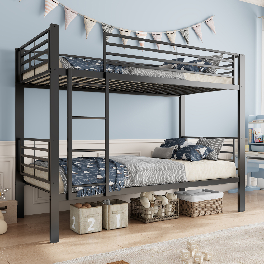 TEMU de metal, 90x200 cm, con capacidad de carga de 350 kg (150 kg en la superior kg en la inferior), convertible en 2 camas individuales, cama de