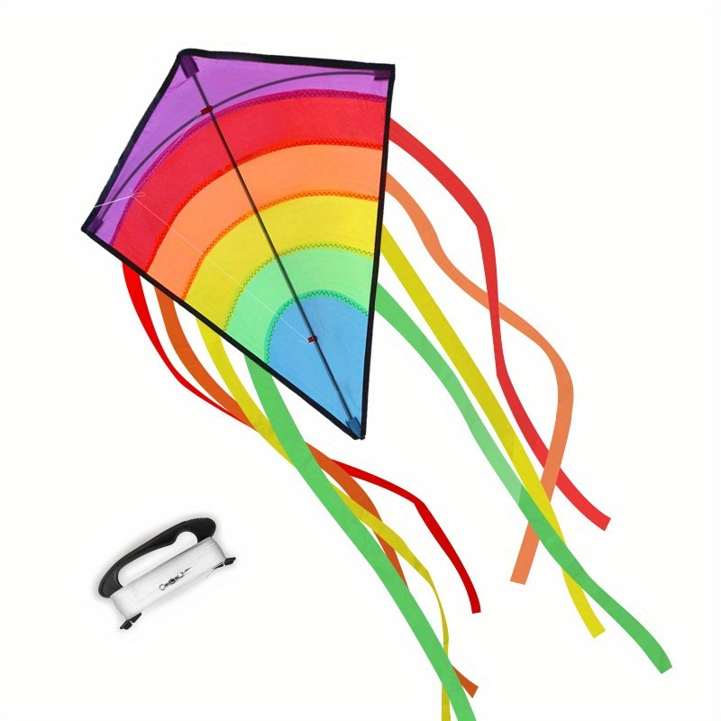 TEMU 1set Outdoor Kite Single Line Diamond Kite 73*65 Cm With 80 Meters Essential For Outdoor Play