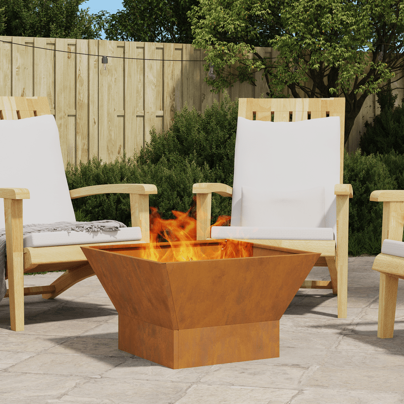 Feuerschale Ø38 Cm, Raucharme Holzfeuerstelle Mit Schürhaken & Funkenschutz - Für Garten & Terrasse