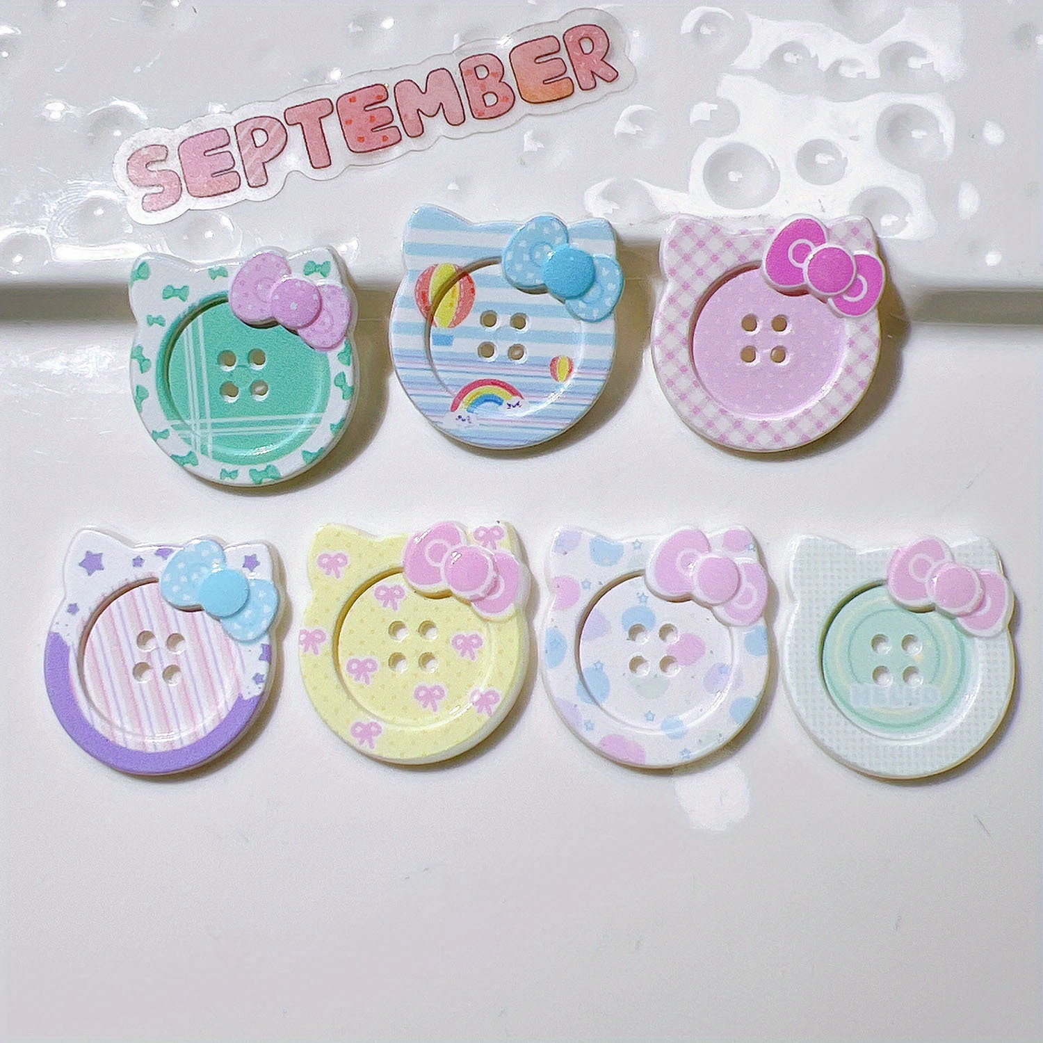 E-shop 14 Stück, Katze, Knöpfe, Schleifen, Fliege, handgemachte Patches, geeignet für Kleidung, Schuhe, Kleidungsknöpfe, für Schmuckherstellung,