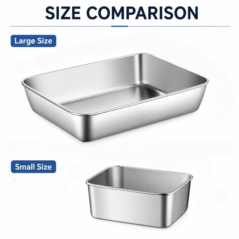 TEMU 2pcs Large Dog Stainless Steel Bowls, Large Dog High-capacity Bowls, Ultra-large Dog Pet Stainless Steel Large Capacity Dog Bowl Pet Bowl Feeder