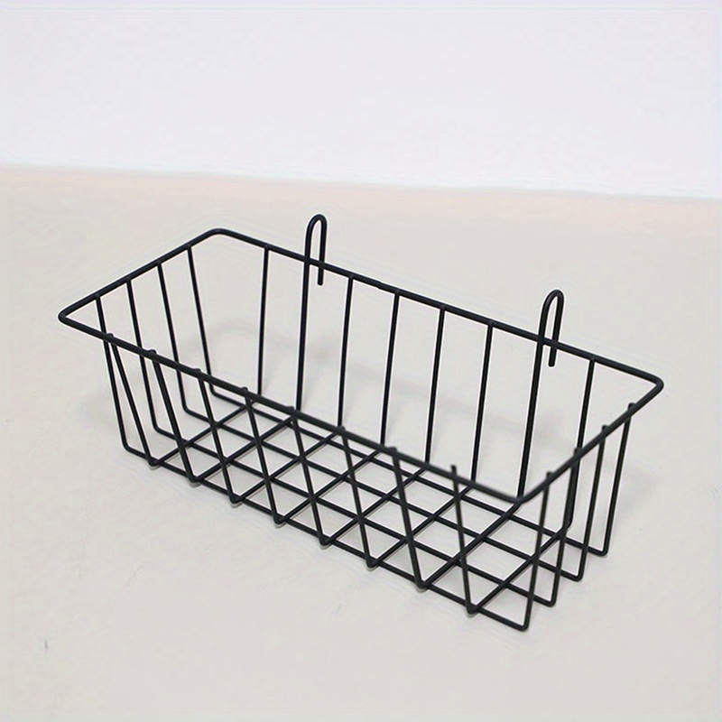 Metal Decorative Storage Basket Flower Pot Hanging Shelf Wall Art Mounted Frame Mesh Display Rack Home Decoration, Shelf Baskets
