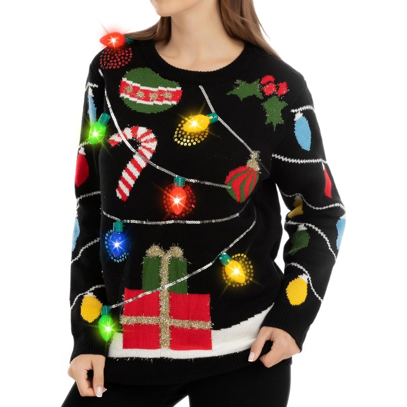 

Joyin Womens Led Light Up String Light With Light Bulb Pullover Sweater