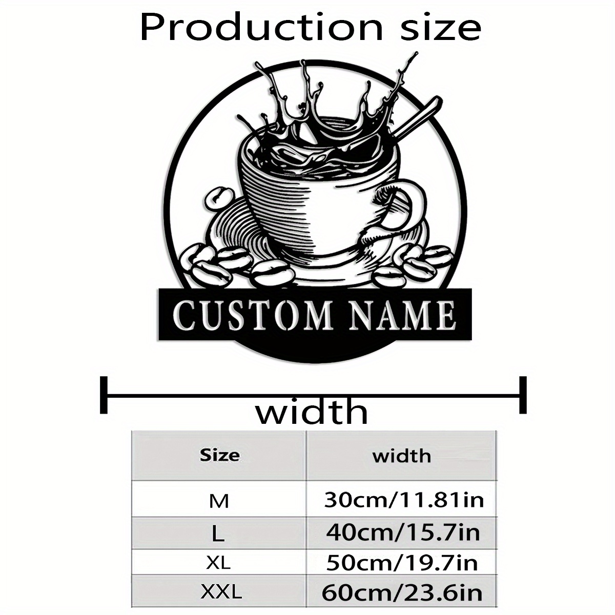 TEMU 1pc Customizable Coffee Bar Metal Sign - Personalized Deco Wall Decor With Coffee Cup & Beans Design, Durable Metal Wall Art For Home, Cafe,