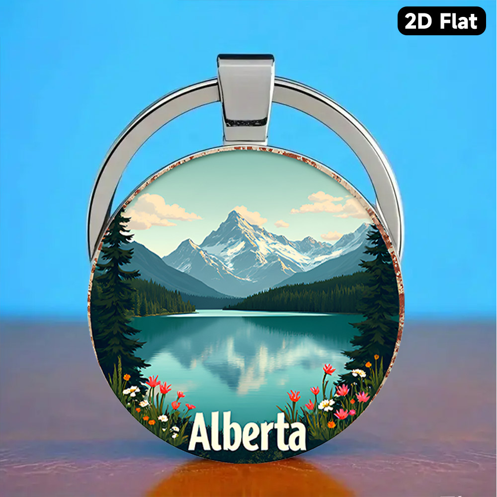 TEMU 1 Porte-clés Souvenir National de Banff Canada - Porte-clés Robuste en Métal avec de et Montagne de l'Alberta et Texte du Logo Emblématique de