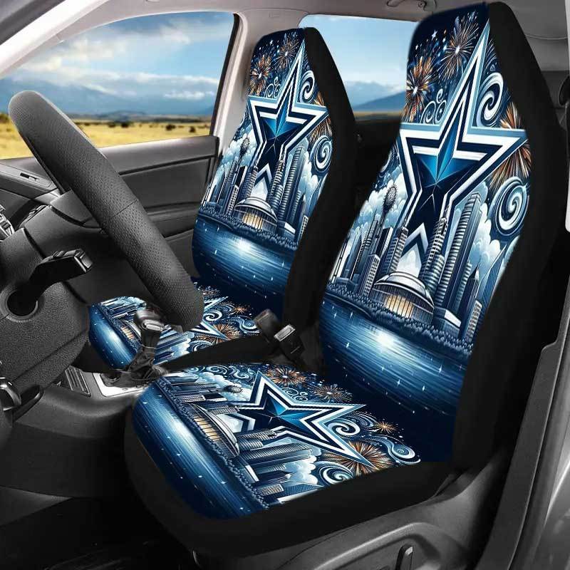 TEMU 2 Night View Car Seat Covers 2pcs Set, Stylish And Comfortable, Universal Front Seat Protection Suitable For Sedans, Suvs, And Trucks, Easy To