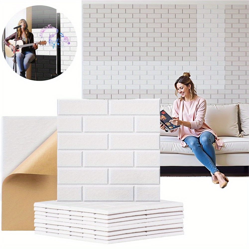 Image of Set Of 12 Self-sticking Hexagonal Soundproof Panels, Measuring 30 X 30 X 0.9 Cm, Made From High-density Material, Perfect For Stylish Acoustic Wall Coverings In Homes And Offices