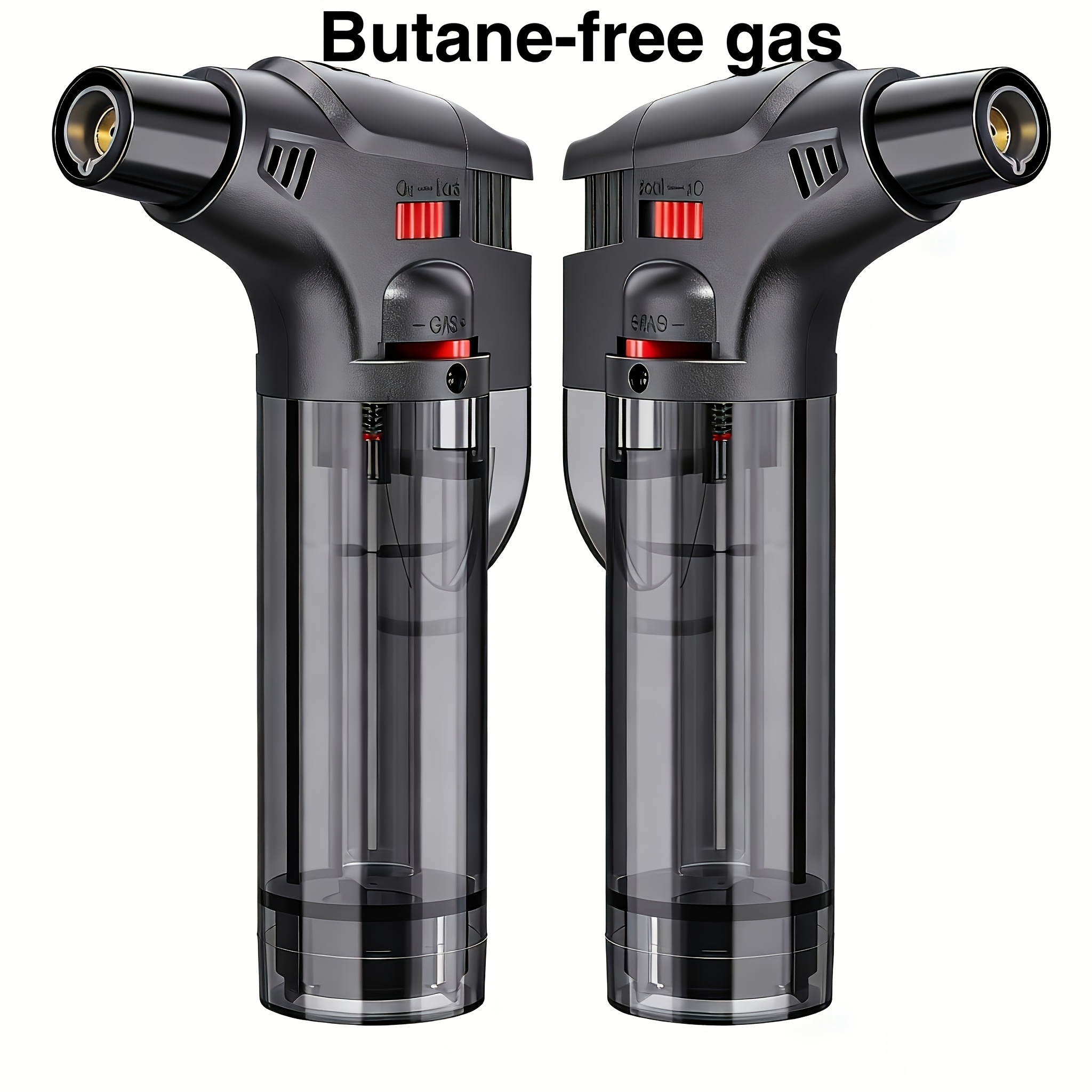 TEMU 2-pack (no Butane Gas) Inflatable Butane , Butane Refillable Lighter, Single Jet Flame Windproof Direct Lighter For Quick Ignition,