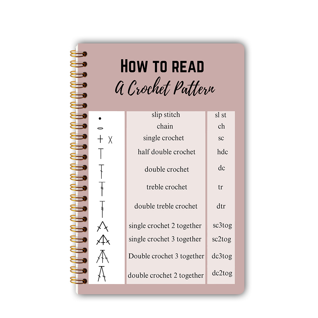 TEMU Carnet à spirale sur le thème « Comment lire un modèle de crochet » - 14x21 cm, , idéal pour le décodage des modèles, référence des , excellent