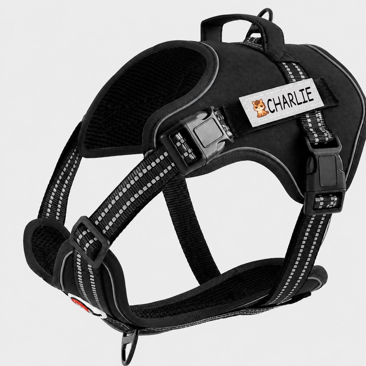 TEMU 1pc Custom Name Pet Dog Harness, Medium/large Reflective Anti-escape Dog Collar, Suitable For And