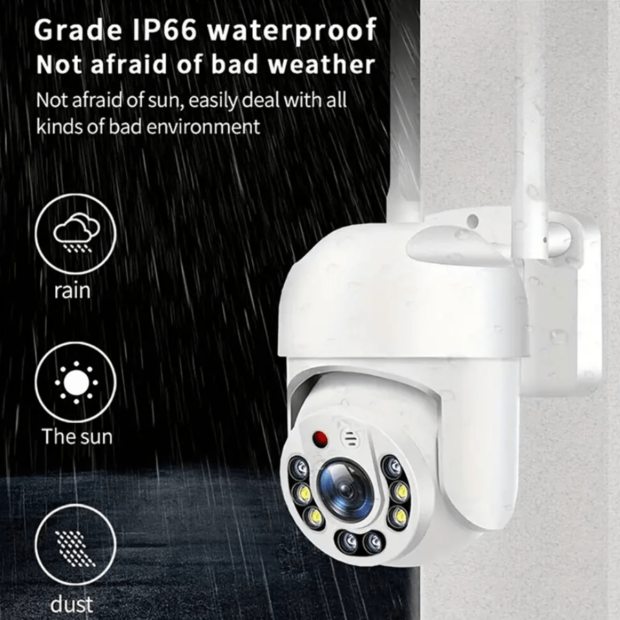 1 outdoor WiFi security camera, waterproof directional rotation automatic tracking, audio CCTV monitoring 360 IP camera, day and night full-color, humanoid motion detection, two-way voice intercom, 360 degree panoramic 2.4GHz security camera details 1